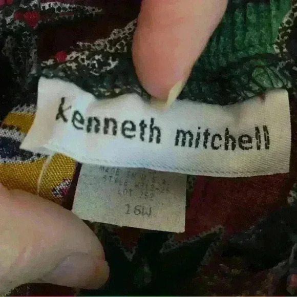 Vintage Kenneth Mitchell Aztec Southwestern Boho Maxi Colorful Skirt Large XL - Picture 8 of 12